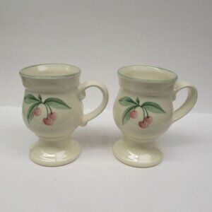 2 - Paltzgraff China GARDEN PARTY 4 7/8 Inch Pedestal Mugs Made In U.S.A.